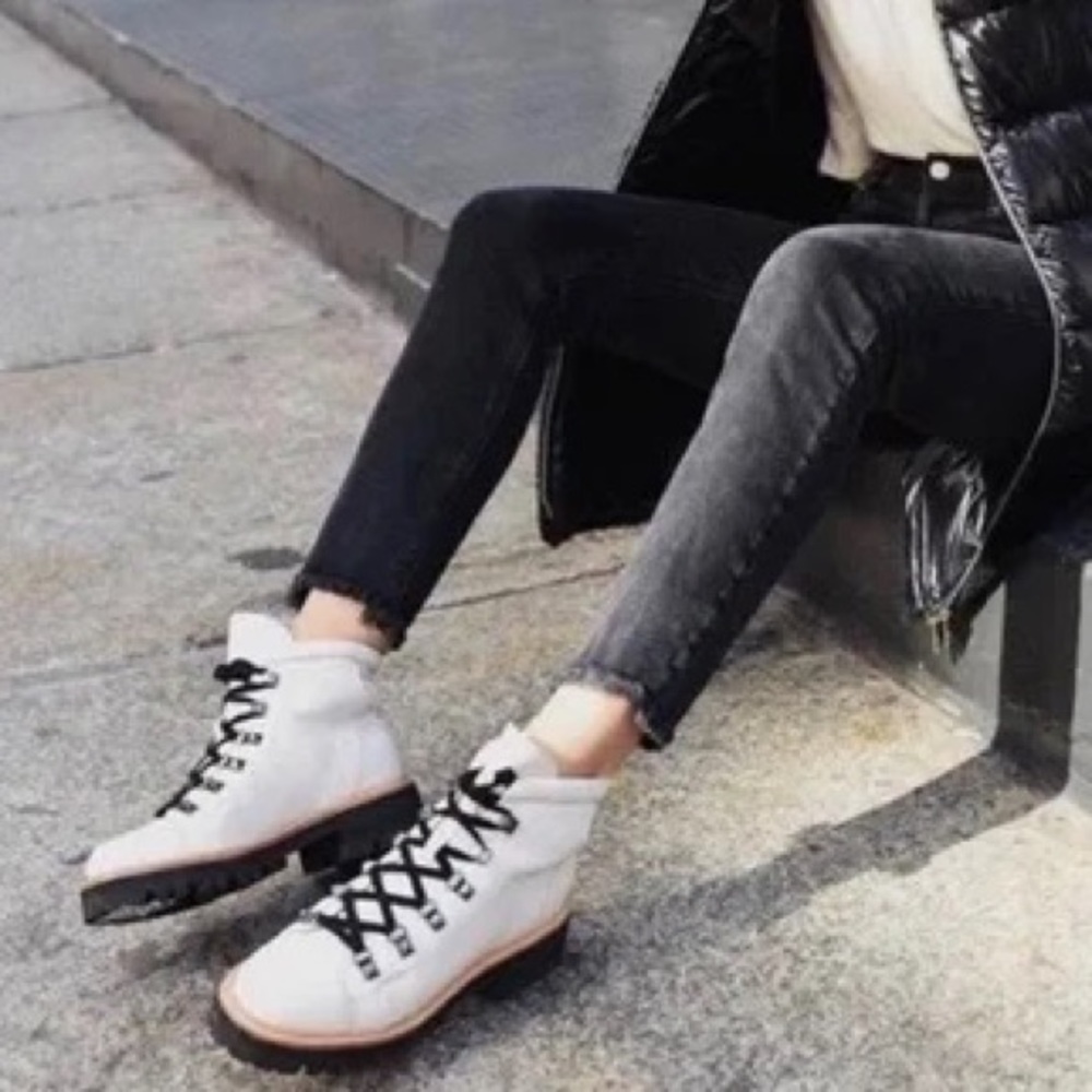 NEW IN BOX: ISSY Boots by Marc Fisher - All Season - Ivory Combat Boots